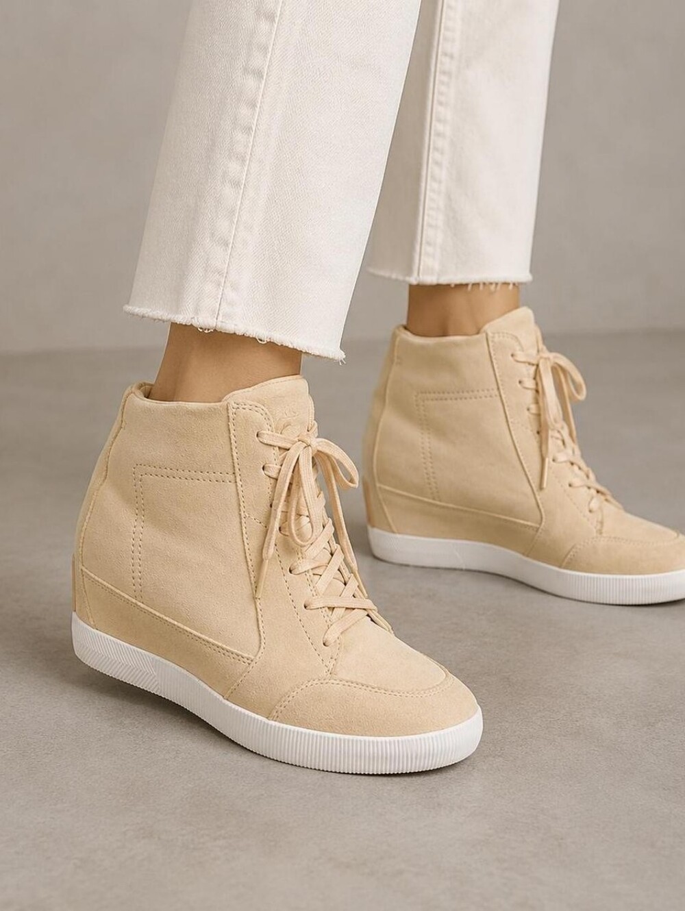 Sorel Beige High-Top Sneakers